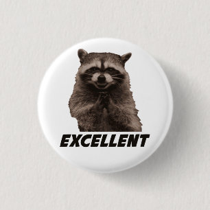Excellent Evil Plotting Racoon 3 Cm Round Badge