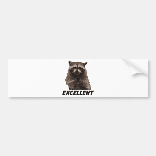Excellent Evil Plotting Racoon Bumper Sticker (Front)