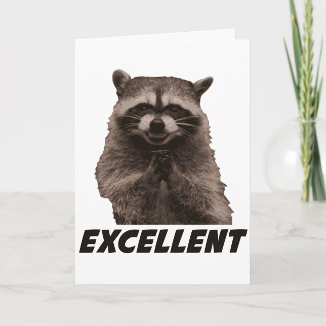 Excellent Evil Plotting Racoon Card (Front)
