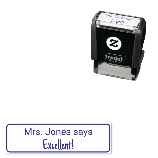 Excellent Job! and Teacher's Name Text Template Self-inking Stamp (In Situ)