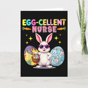 Excellent Nurse Easter Bunny Sungles Hunting Eggs Card