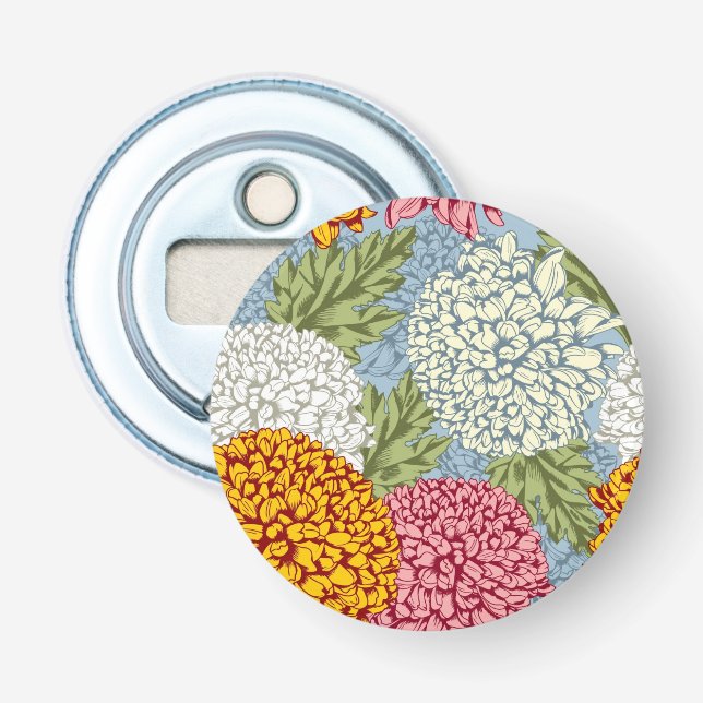 Excellent pattern with chrysanthemums bottle opener (Front)