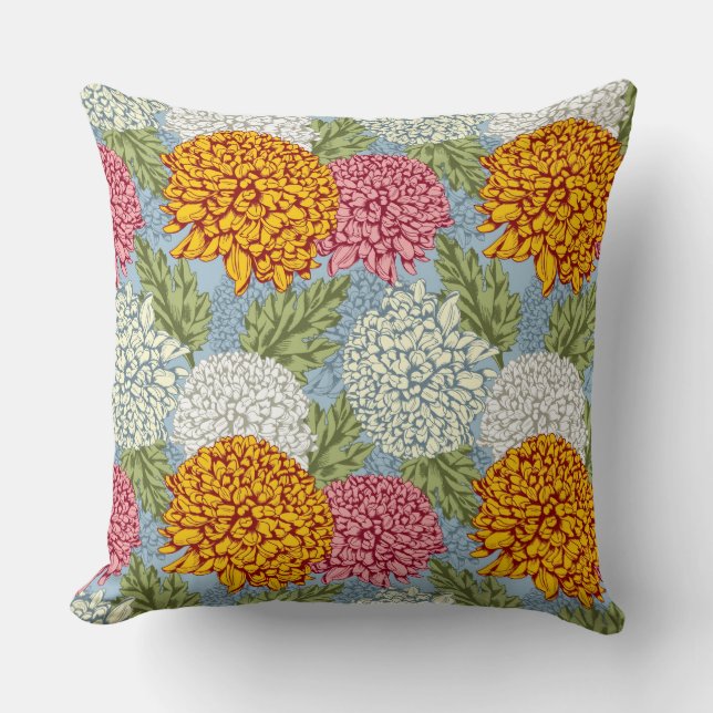 Excellent pattern with chrysanthemums cushion (Front)