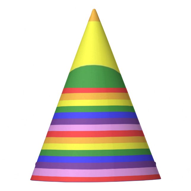 Excellent quality Rainbow Stripe Bright Colours Party Hat (Front)