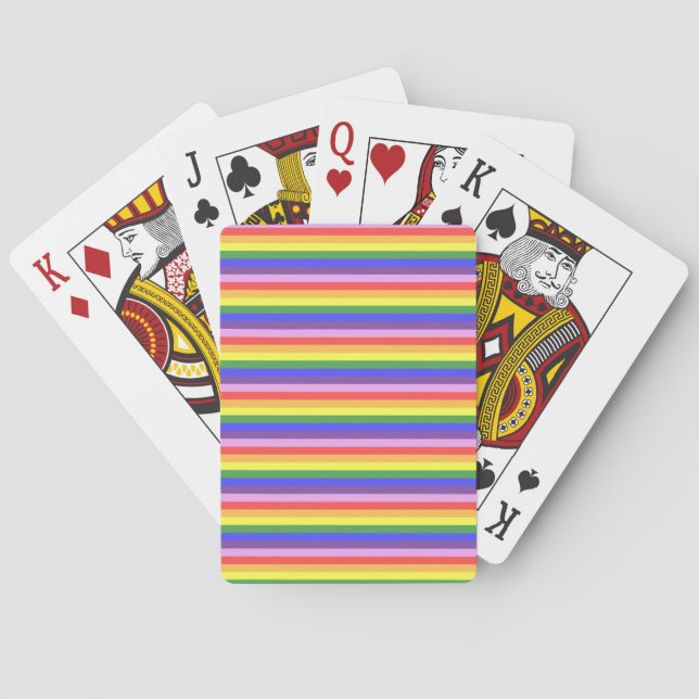 Excellent  quality Rainbow Stripe Bright Colours  Playing Cards (Back)