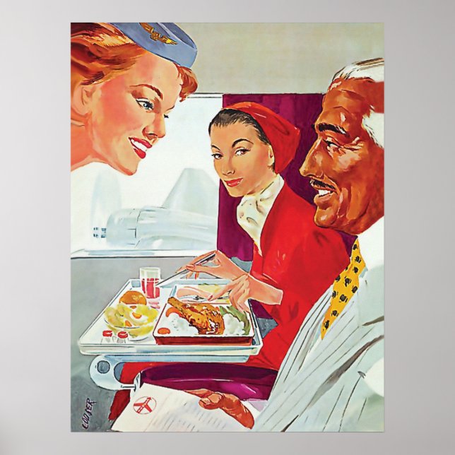 Excellent service in aeroplane poster (Front)