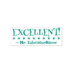 "EXCELLENT!" Tutor Rubber Stamp