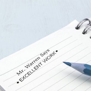 Excellent Work Personalised Teachers Self-inking Stamp