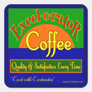 Excelorator Coffee Retro Crate Art Sticker