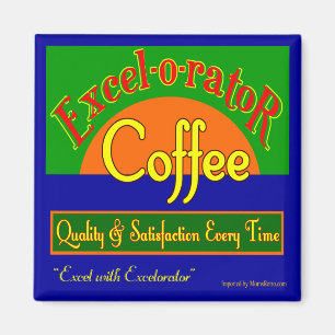 Excelorator Coffee Retro Label Art Fridge Magnet