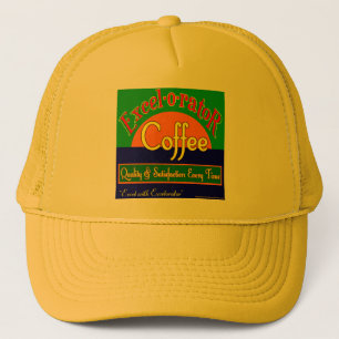 Excelorator Coffee Retro Label Art Trucker Hat