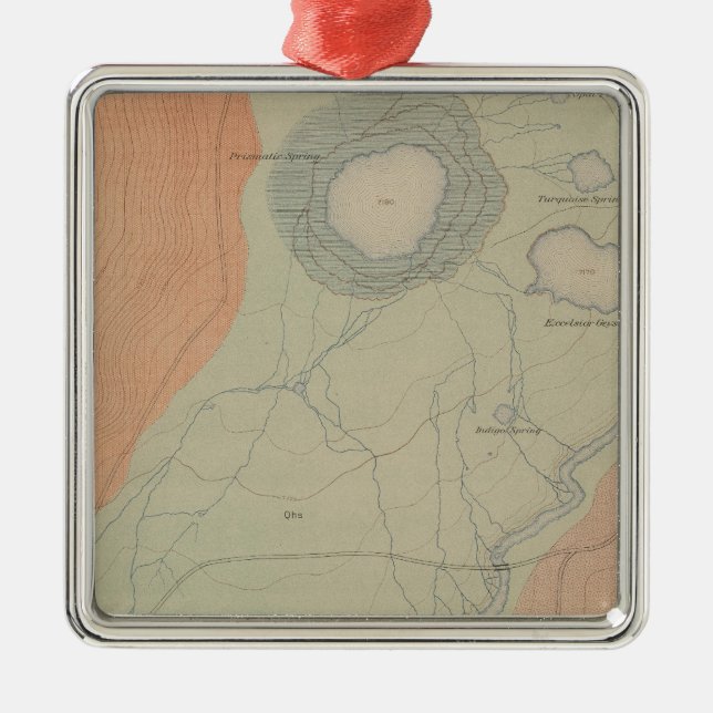 Excelsior Geyser Basin Metal Tree Decoration (Front)