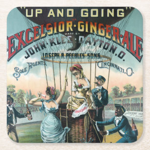 Excelsior Ginger Ale Square Paper Coaster