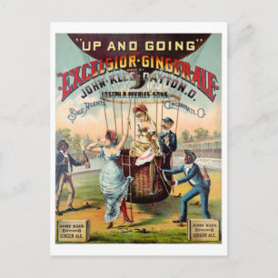 Excelsior Ginger Ale Vintage Poster Restored Postcard