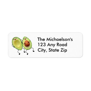 Excepting Avocado Couple Address Label Return Address Label