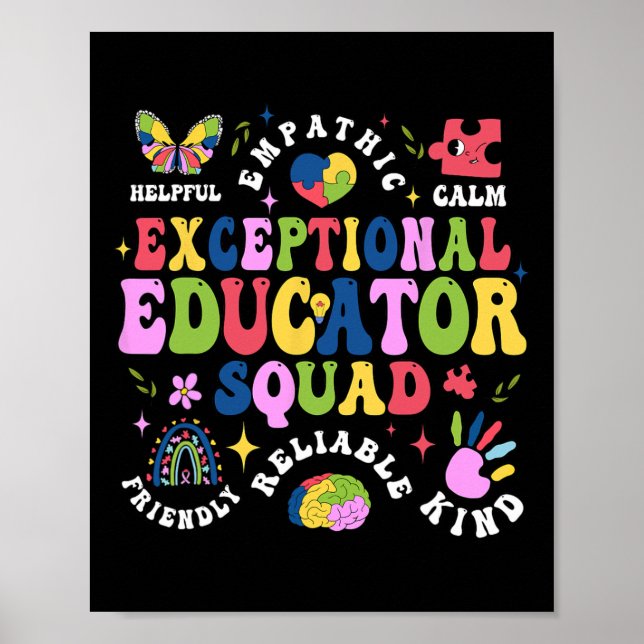 Exceptional Educator Squad Autism Teacher Squad  Poster (Front)