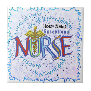 Exceptional Nurse Motto Ceramic Tile