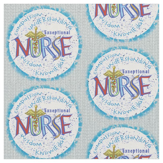 Exceptional nurse motto  fabric (Close Up)