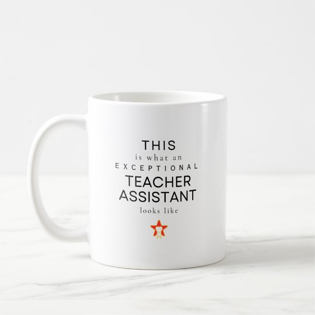 Exceptional Teacher Assistant Personalised Name Coffee Mug (Left)
