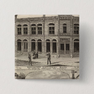 Exchange National Bank of Downs, Kansas 15 Cm Square Badge
