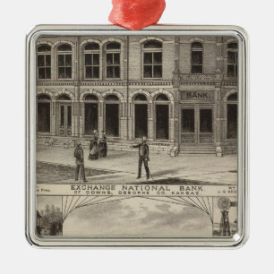 Exchange National Bank of Downs, Kansas Metal Ornament