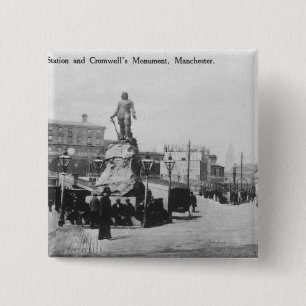 Exchange Station and Cromwell's Monument 15 Cm Square Badge