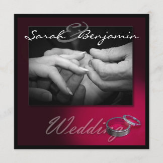 Exchanging Rings with Wedding Bands Invitation