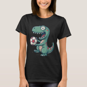 Excited Dinosaur Soccer For Juric And Fossil Lover T-Shirt