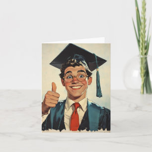 Excited Graduate Giving a Thumbs-Up Invitation