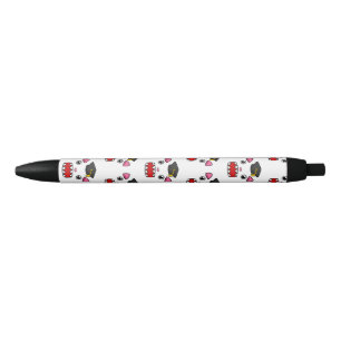 Excited Graduation Cat Black Ink Pen