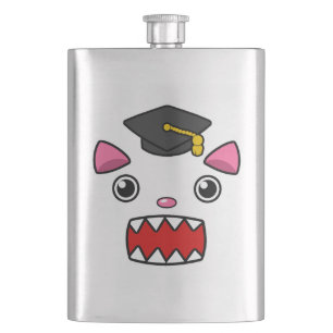 Excited Graduation Cat Hip Flask