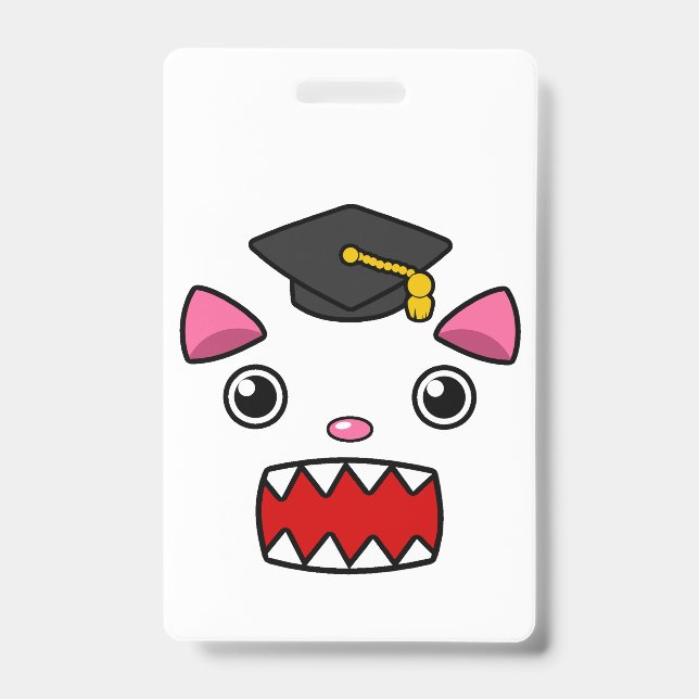 Excited Graduation Cat ID Badge (Front)