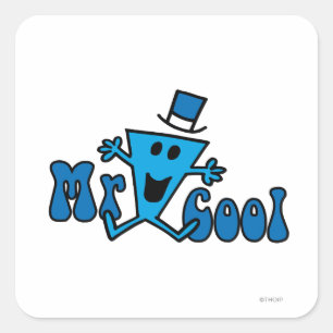 Excited Mr. Cool Jumping For Joy Square Sticker