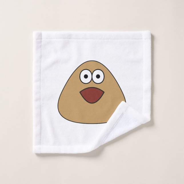 Excited Pou - Face Towel (Wash Cloth)