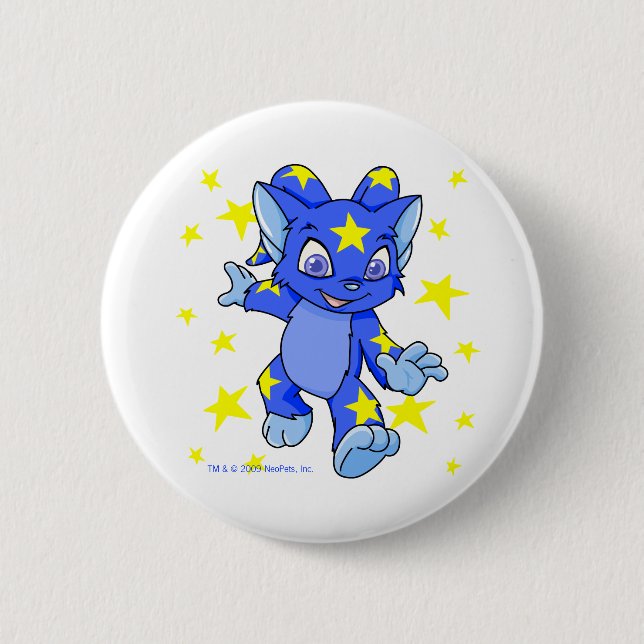 Excited Starry Acara with star burst 6 Cm Round Badge (Front)