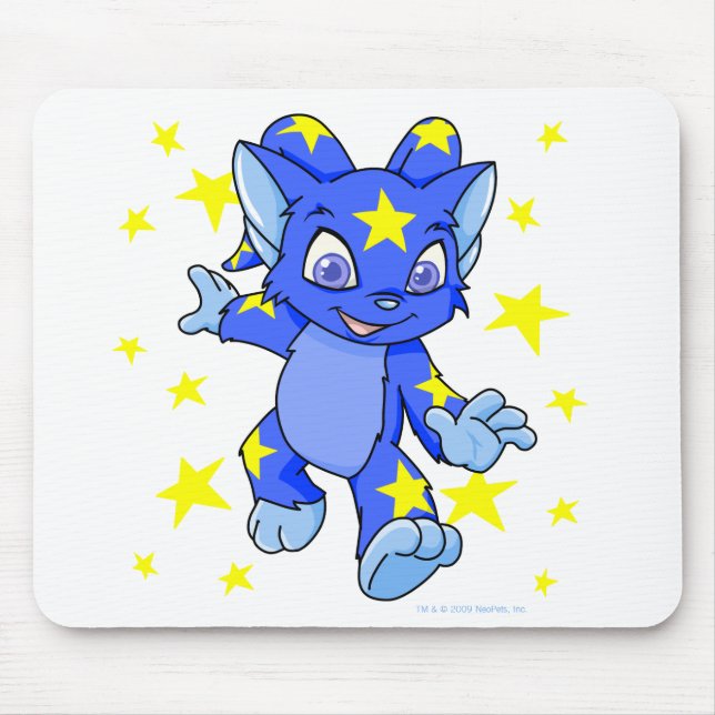 Excited Starry Acara with star burst Mouse Pad (Front)
