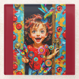 Excited To Greet A New Day Glass Coaster