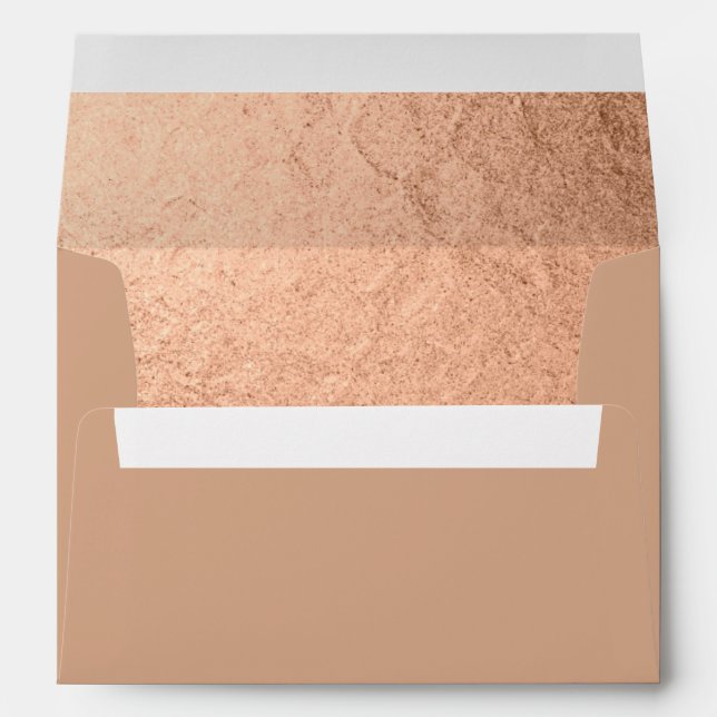Exciting Rose Gold Foil-effect Dusty Rose Lined Envelopes (Back (Bottom))