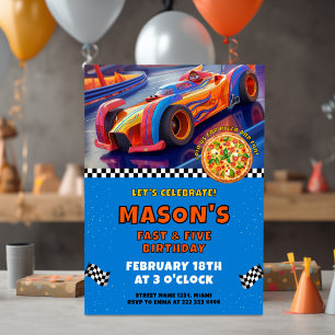 Exciting Speedway Celebration Birthday Invitation