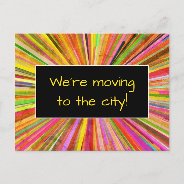 Exciting "We’re moving to the city!" Postcard (Front)