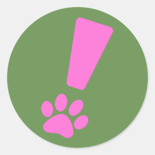 EXCLAMATION CT PAW! Round Stickers
