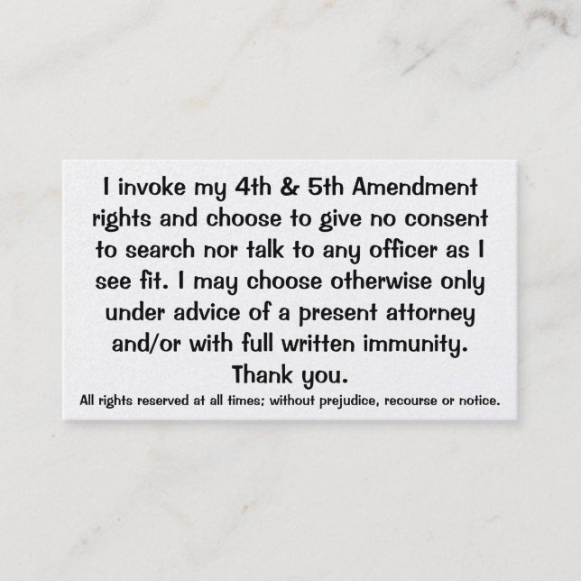 Exclamation of Constitutional Rights Cards (Front)