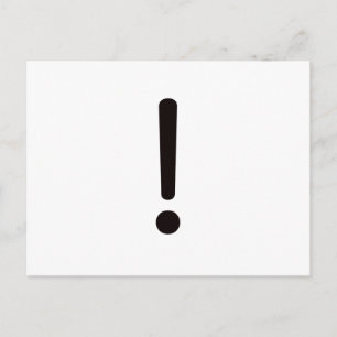 Exclamation Point! Black Blue Red Postcard