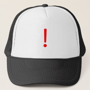 Exclamation Point! Black Blue Red Trucker Hat