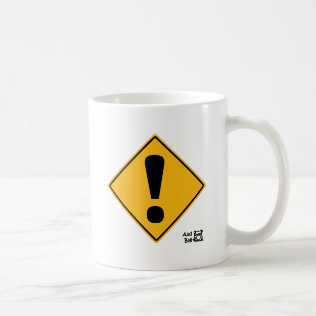 Exclamation point road sign! coffee mug (Right)