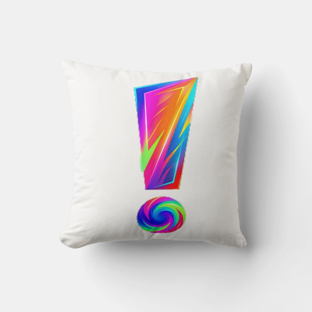 Exclamation Question Double Sided Throw Pillow (Front)