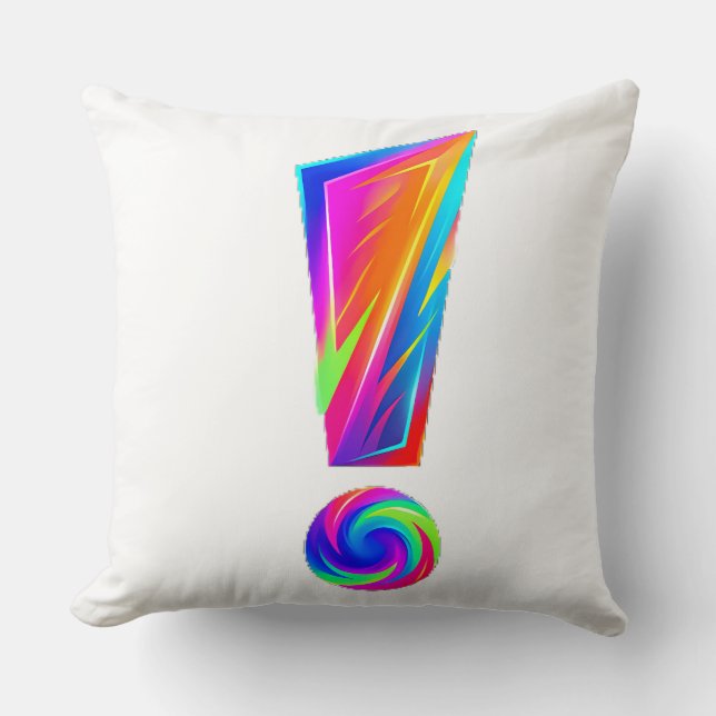 Exclamation Question Double Sided Throw Pillow (Front)
