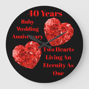 Exclusive 40th / Ruby Wedding Anniversary Clock