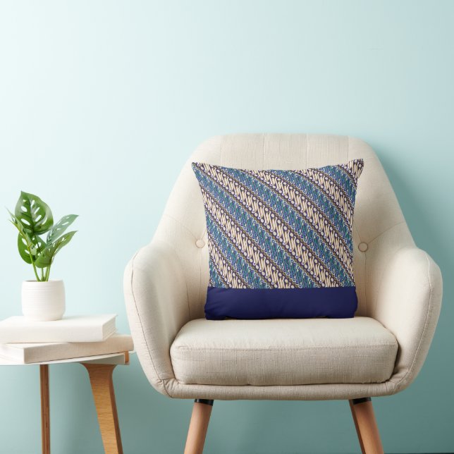 Exclusive Batik Parang Two Tone Pattern Blue Cushion (Chair)