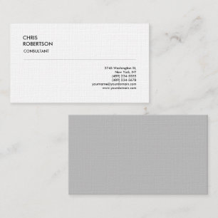 Exclusive Classical Minimalist Plain Linen Business Card